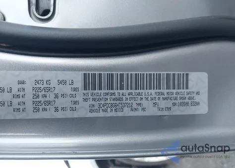 2017 Dodge Journey Sxt from USA, damaged, VIN 3C4PDCBG6HT537212